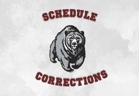  Schedule Corrections